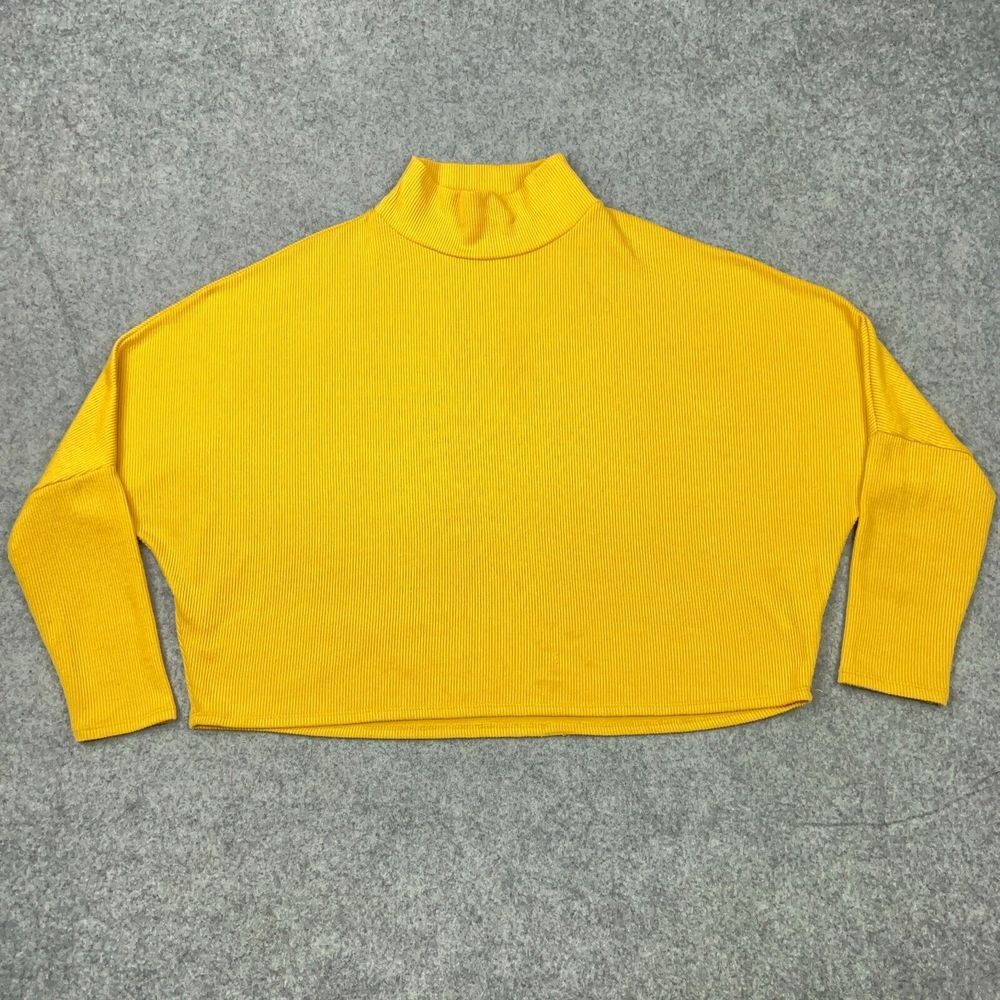 Melrose and Market Sweater Womens Large Gold Yellow Cropped Drop Shoulder Ribbed